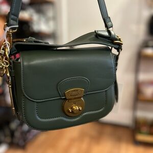 Steve Madden Olive Crossbody Bag with Gold Accents